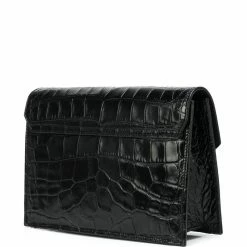 Marchesa Handbags Textured Leather Quartz Crystal Handbag