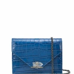 Marchesa Handbags Textured Leather Quartz Crystal Handbag