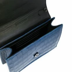 Marchesa Handbags Textured Leather Quartz Crystal Handbag