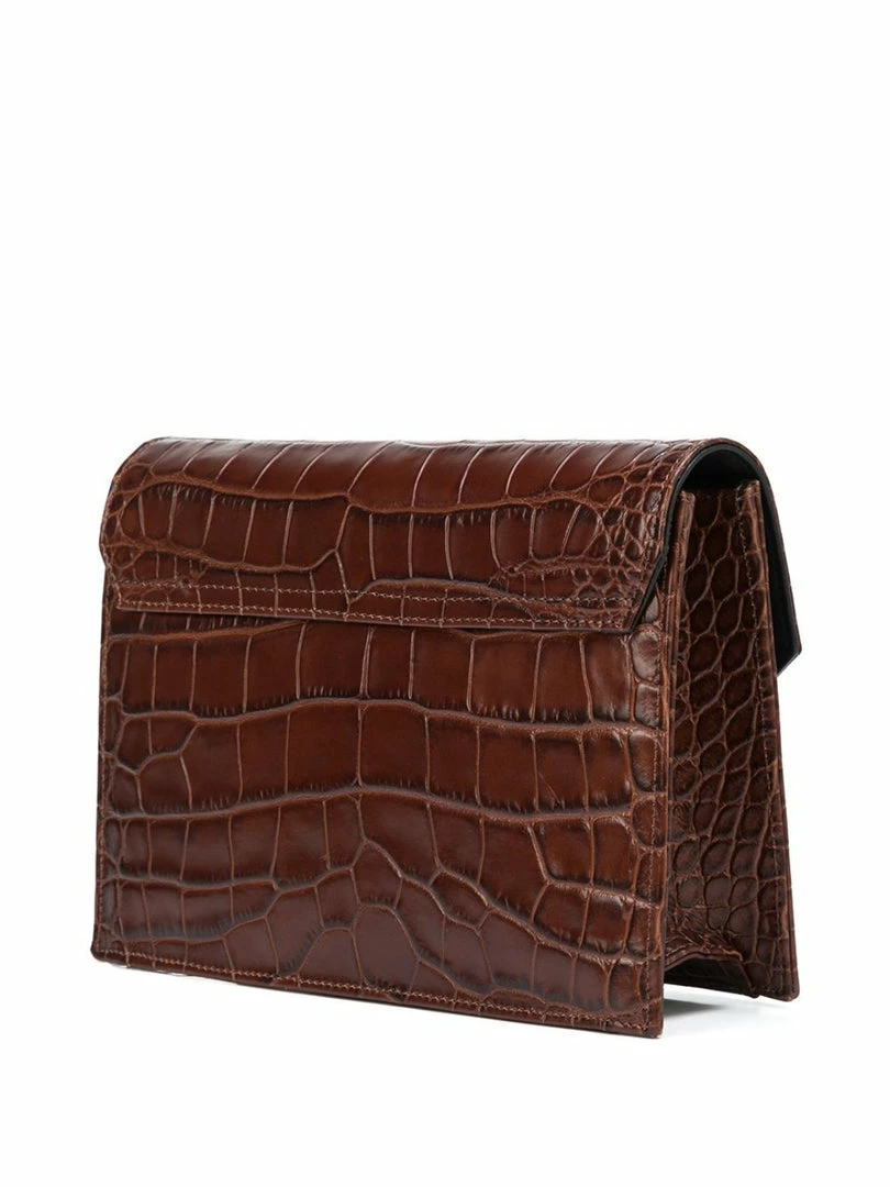 Marchesa Handbags Textured Leather Quartz Crystal Handbag