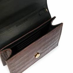 Marchesa Handbags Textured Leather Quartz Crystal Handbag