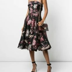 Marchesa Handbags Textured Leather Quartz Crystal Handbag