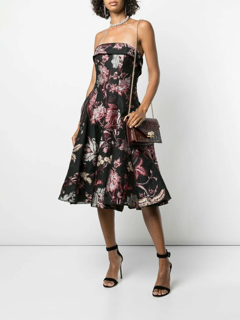 Marchesa Handbags Textured Leather Quartz Crystal Handbag