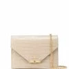 Marchesa Handbags Textured Leather Quartz Crystal Handbag