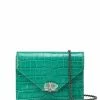 Marchesa Handbags Textured Leather Quartz Crystal Handbag