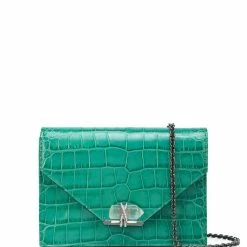 Marchesa Handbags Textured Leather Quartz Crystal Handbag