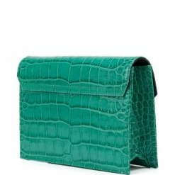 Marchesa Handbags Textured Leather Quartz Crystal Handbag