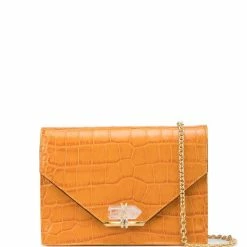 Marchesa Handbags Textured Leather Quartz Crystal Handbag