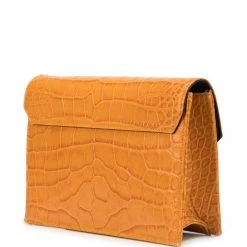 Marchesa Handbags Textured Leather Quartz Crystal Handbag