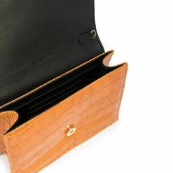 Marchesa Handbags Textured Leather Quartz Crystal Handbag