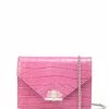 Marchesa Handbags Textured Leather Quartz Crystal Handbag