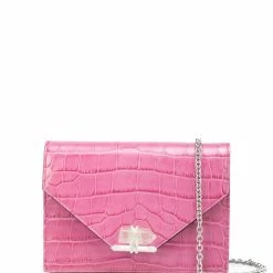 Marchesa Handbags Textured Leather Quartz Crystal Handbag