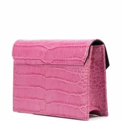 Marchesa Handbags Textured Leather Quartz Crystal Handbag