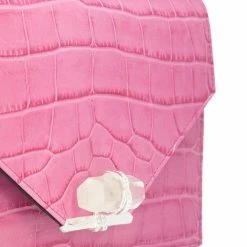 Marchesa Handbags Textured Leather Quartz Crystal Handbag