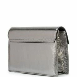 Marchesa Handbags Textured Leather Quartz Crystal Handbag