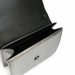 Marchesa Handbags Textured Leather Quartz Crystal Handbag