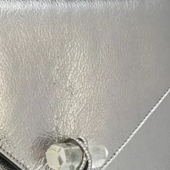 Marchesa Handbags Textured Leather Quartz Crystal Handbag