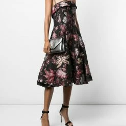 Marchesa Handbags Textured Leather Quartz Crystal Handbag