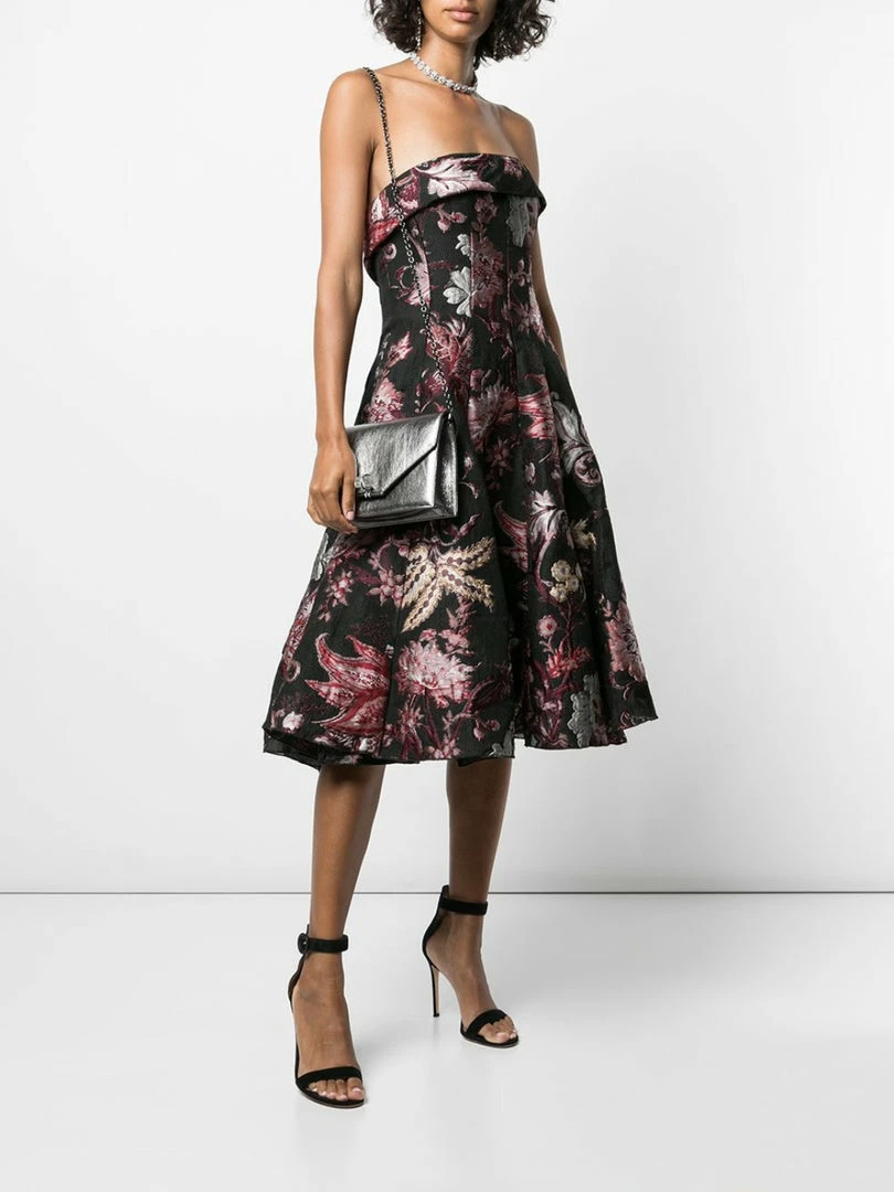 Marchesa Handbags Textured Leather Quartz Crystal Handbag