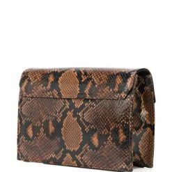 Marchesa Handbags Faux Snakeskin Quartz Crystal Handbag