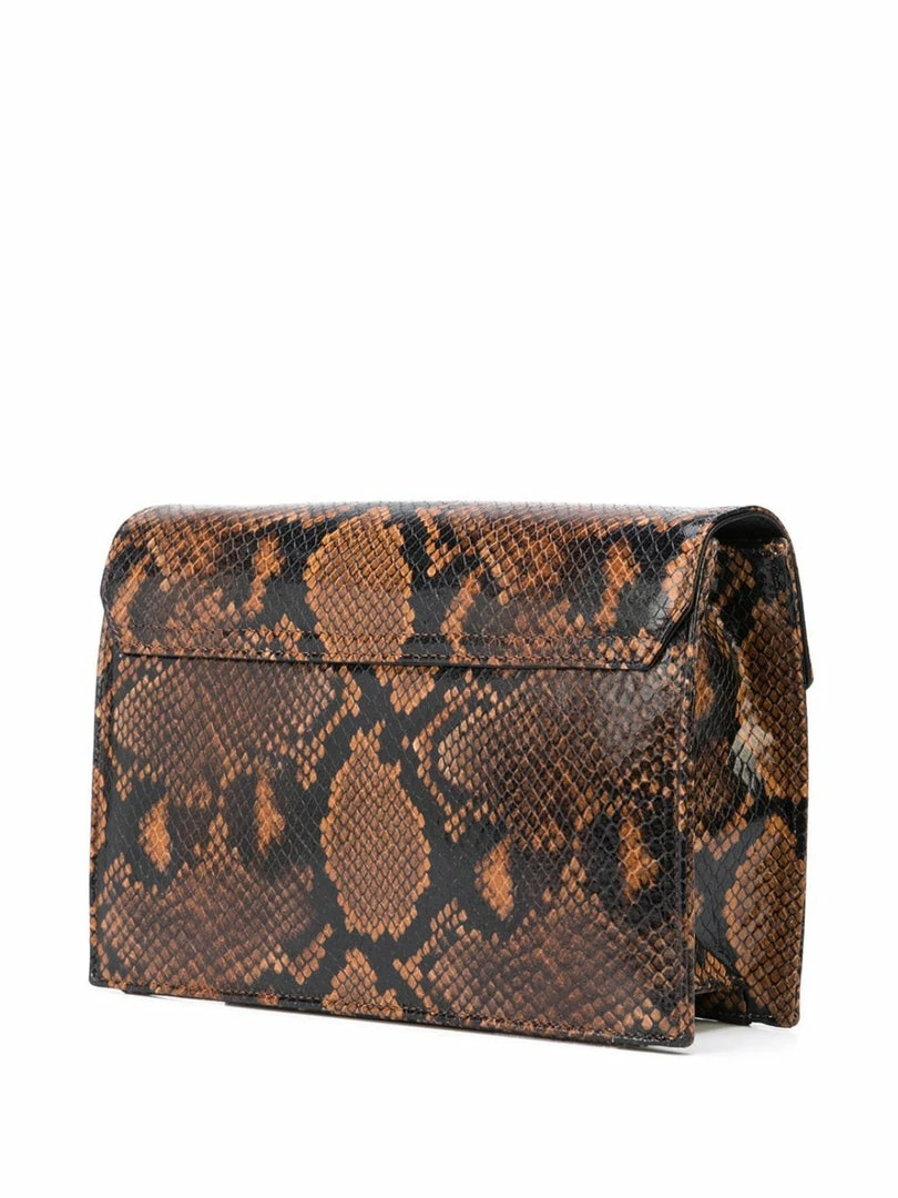 Marchesa Handbags Faux Snakeskin Quartz Crystal Handbag