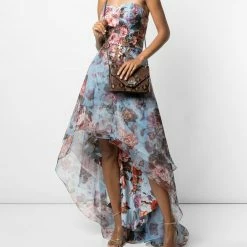 Marchesa Handbags Faux Snakeskin Quartz Crystal Handbag