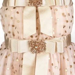 Marchesa Kids Crystal Embellished Polka Dot Tulle Gown