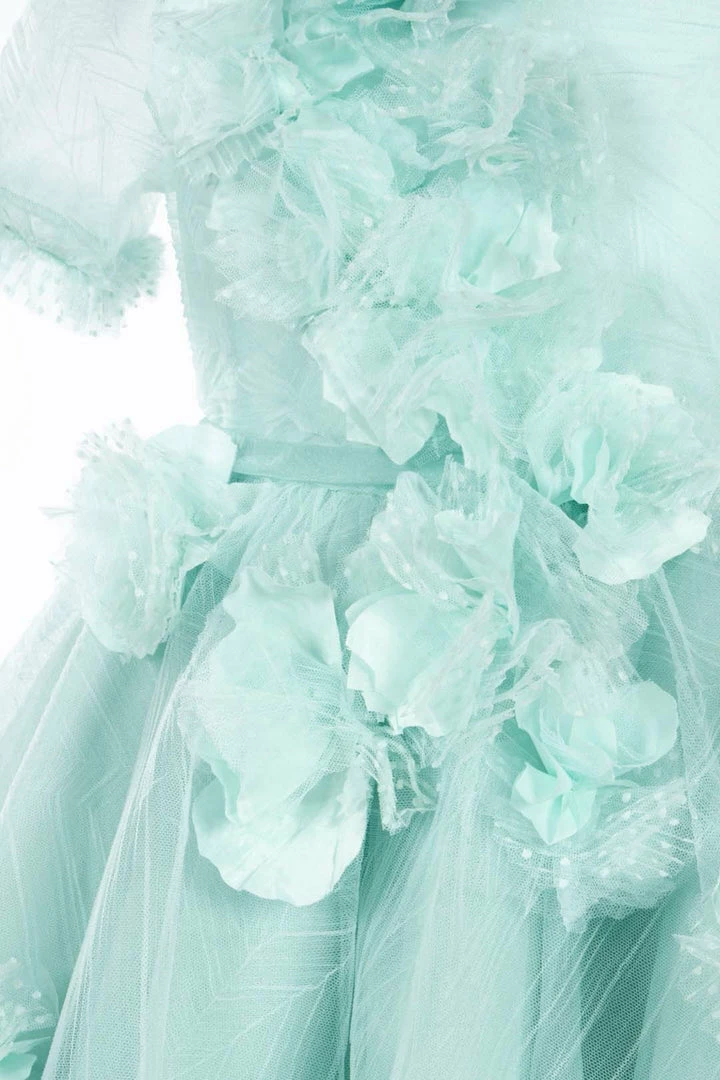 Marchesa Kids Flower Embellished Crinkled Tulle Dress The Flower Girl