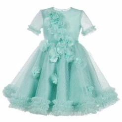 Marchesa Kids Flower Embellished Crinkled Tulle Dress The Flower Girl