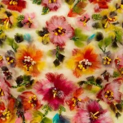 Marchesa Kids The Flower Girl Tulle Gown With Multicolor Flower Embroidery