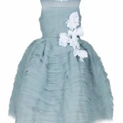 Marchesa Kids Flower Embellished Tiered Tulle Gown The Flower Girl