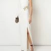 Marchesa Notte One Shoulder Beaded Stretch Crepe Gown