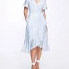 Marchesa Notte Short Puff Sleeve Dress