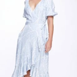 Marchesa Notte Short Puff Sleeve Dress