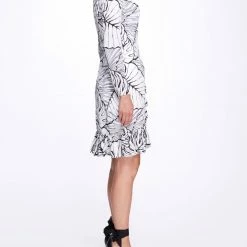 Marchesa Notte Long Sleeve Wrap Dress