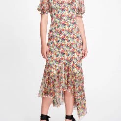 Marchesa Notte Sweetheart Neckline Hi-lo Dress