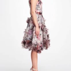 Marchesa Notte One Shoulder Cocktail Dress