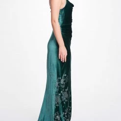Marchesa Notte Velvet Embroidered Gown