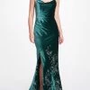 Marchesa Notte Velvet Embroidered Gown
