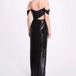 Marchesa Notte Corset Lamé Gown