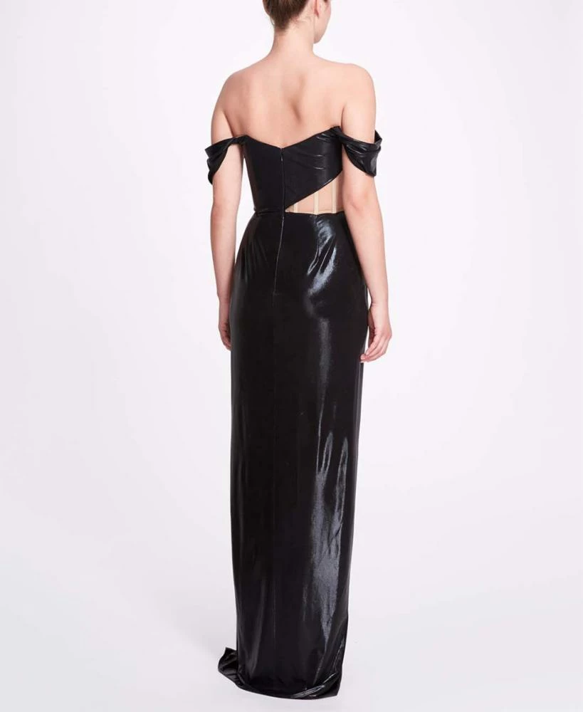 Marchesa Notte Corset Lamé Gown