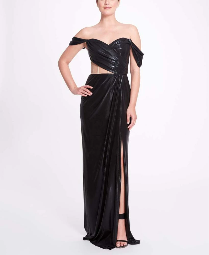 Marchesa Notte Corset Lamé Gown