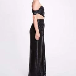 Marchesa Notte Corset Lamé Gown