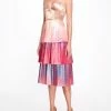 Marchesa Notte Sleveless Radiating Ombre Lame Cocktail Dress