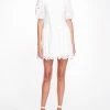 Marchesa Notte Floral Eyelet Mini Day Dress