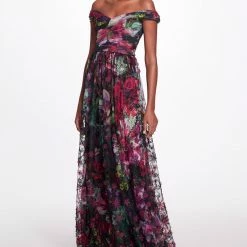 Marchesa Notte Tulle A-line Gown