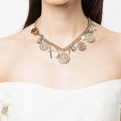 Jewelry Marchesa Notte Charm Front Statement Necklace