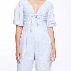 Marchesa Notte Linen Jumpsuit