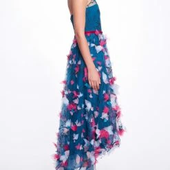 Marchesa Notte Halter Neck Tea Length Gown